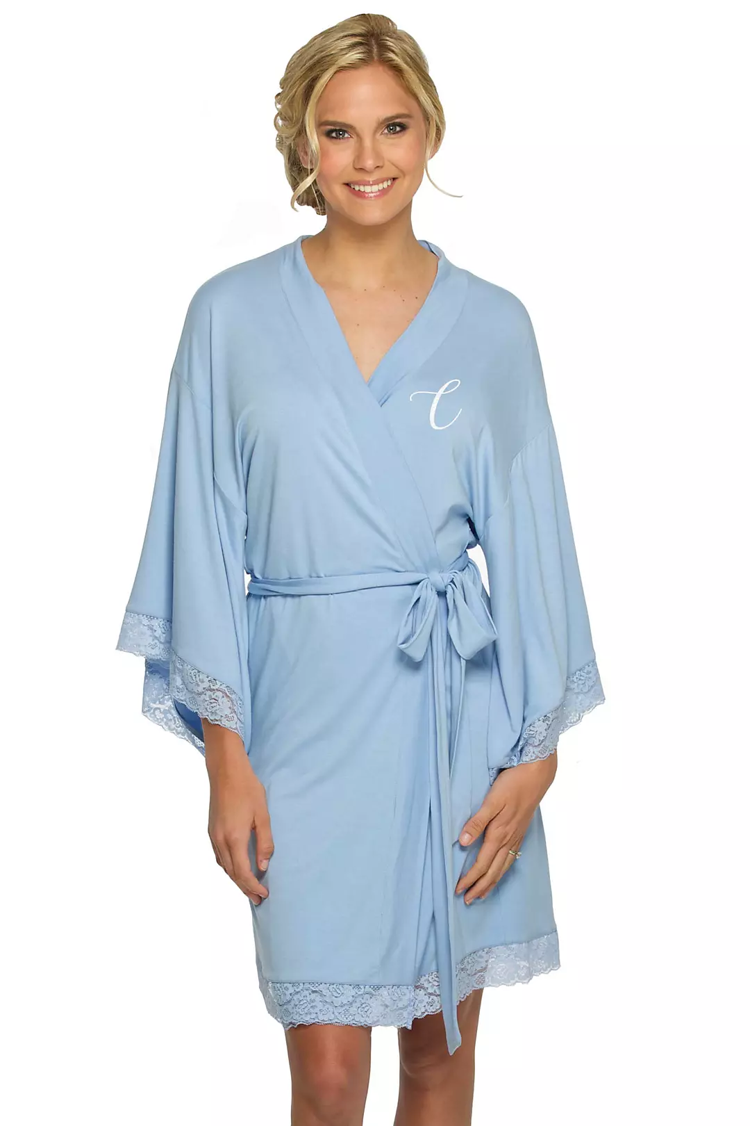 Personalized Jersey Robe with Lace Image 2