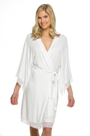 Blank Jersey Robe with Lace
