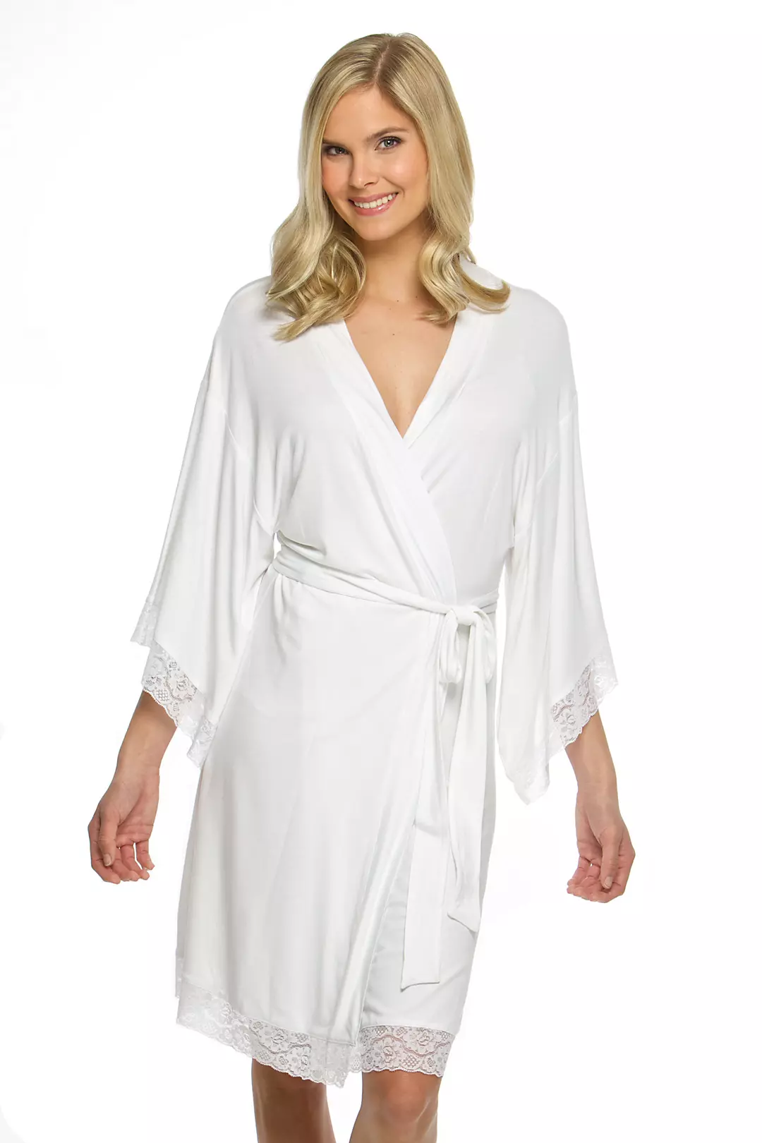 Blank Jersey Robe with Lace Image