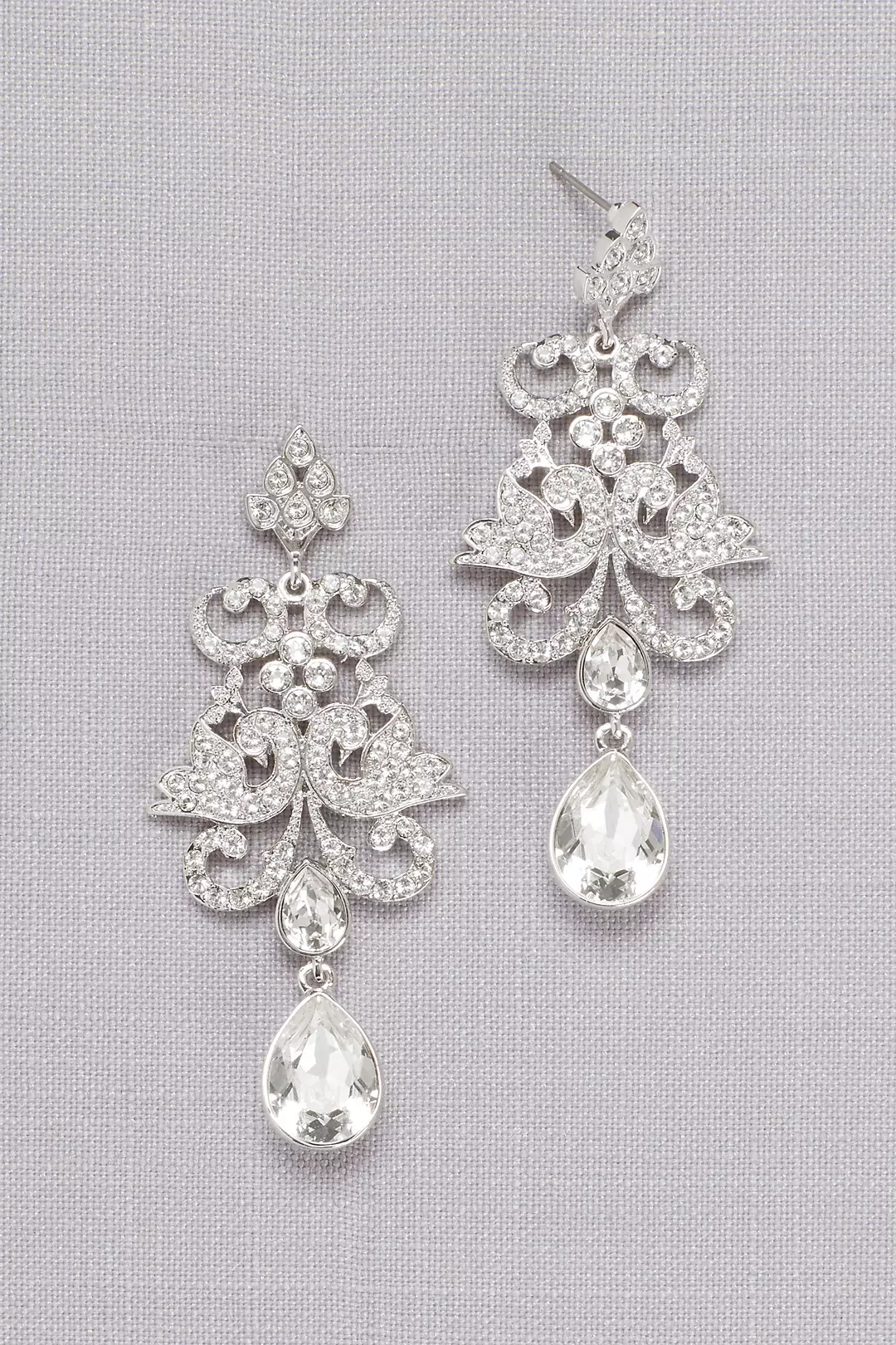 Pave Crystal Filigree Earrings Image