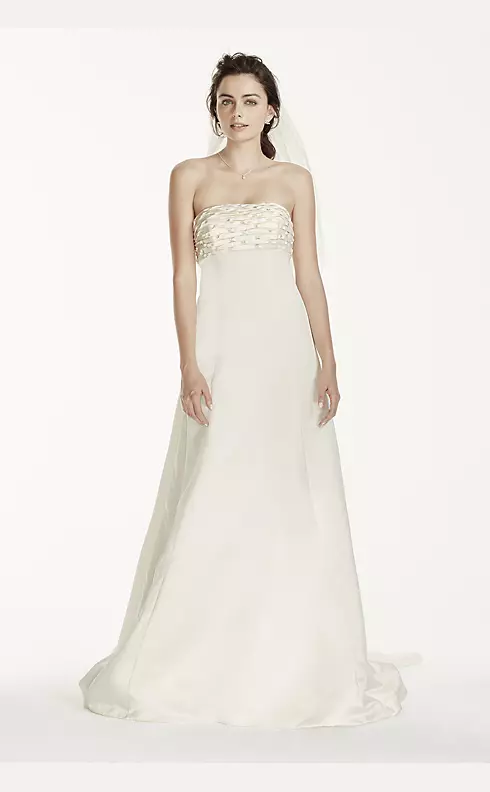 Jewel A-line Wedding Dress with Watteau Train Image 1