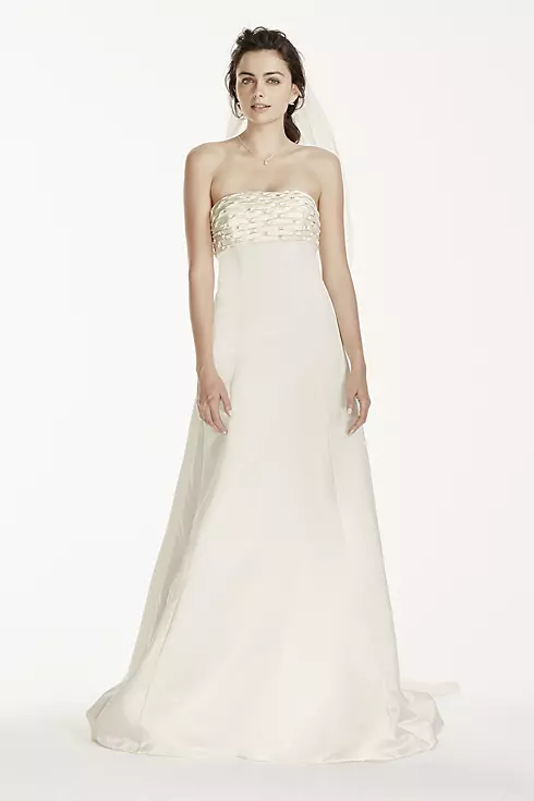 Jewel A-line Wedding Dress with Watteau Train Image 1