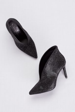 Shoe Jessica Simpson Layra Pointy Toe Booties Kitten Heel Jessica