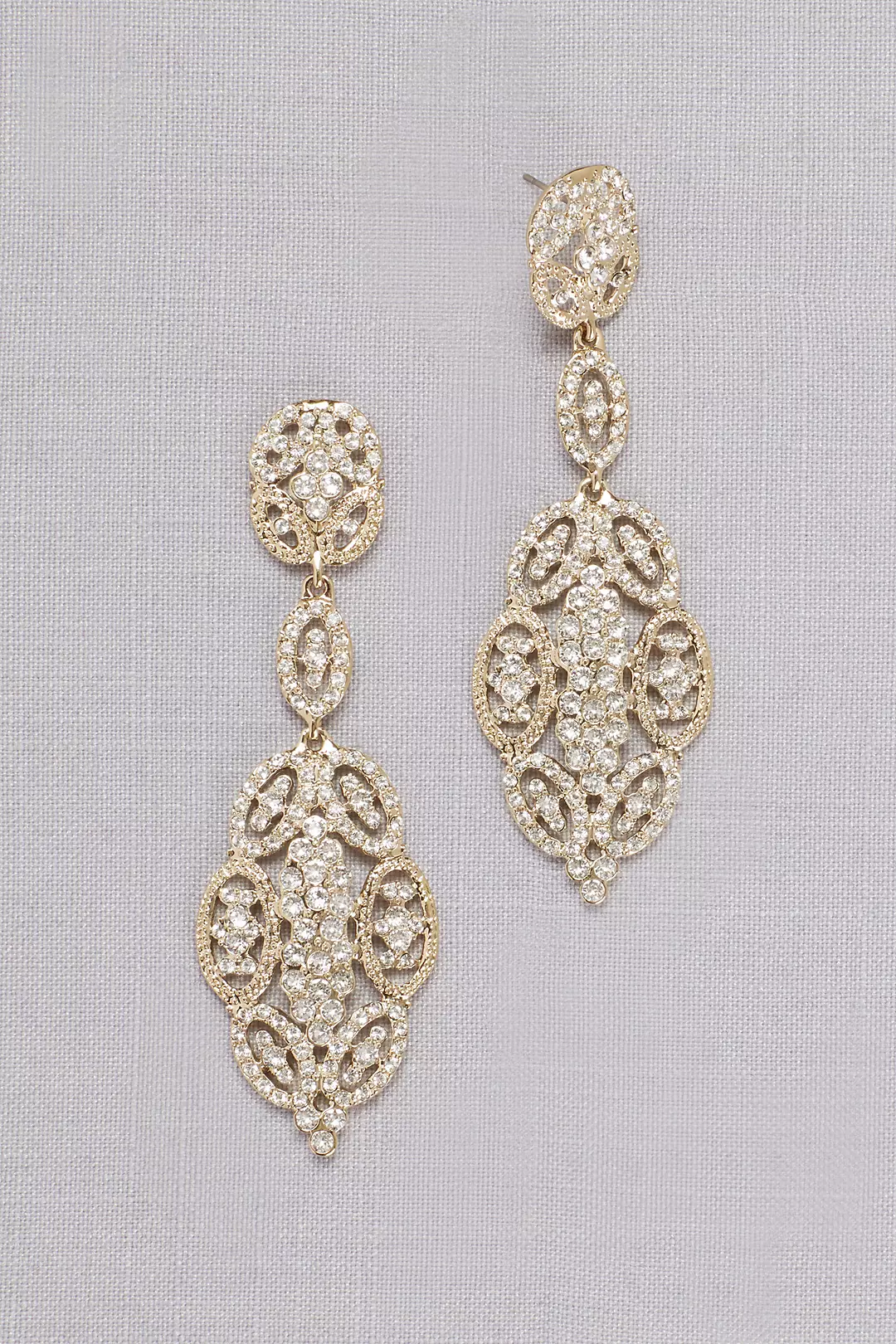 Linked Crystal Oval Earrings Image