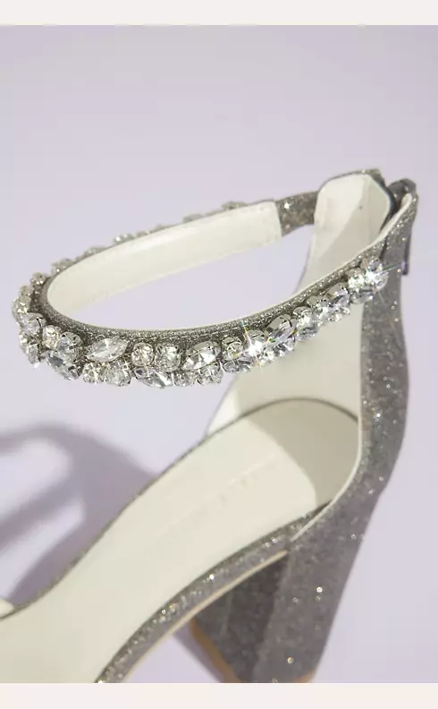 Crystal Strap Glitter Pointed Toe Block Heels Image 3