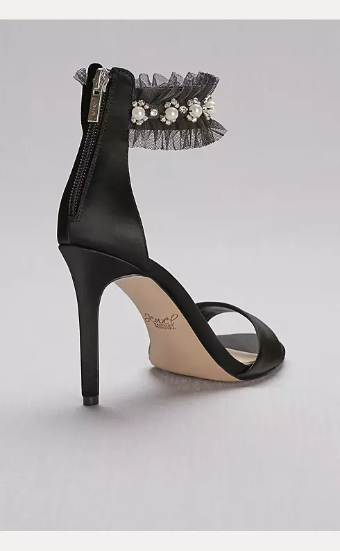 Satin High Heels with Embellished Ankle Strap Image 2