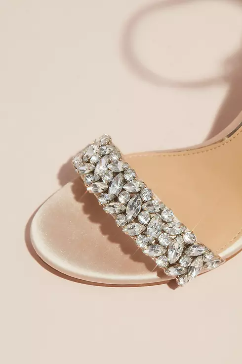 Satin Block Heel Sandal with Marquise Crystals Image 3