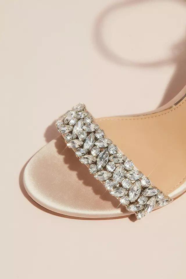 Satin Block Heel Sandal with Marquise Crystals Image 3