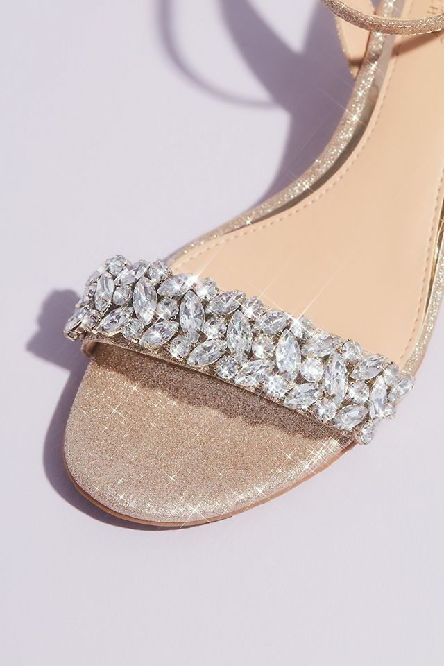 Glittery Ankle Strap Wedge Sandal with Crystals Image 3