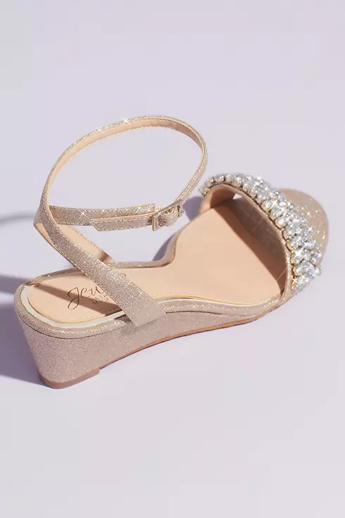 Glittery Ankle Strap Wedge Sandal with Crystals Image 2