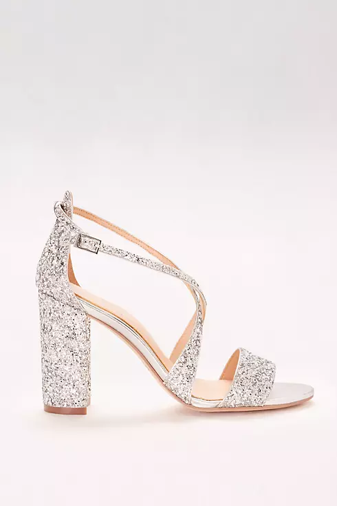 Textured Glitter Block-Heel Sandals  Image 3