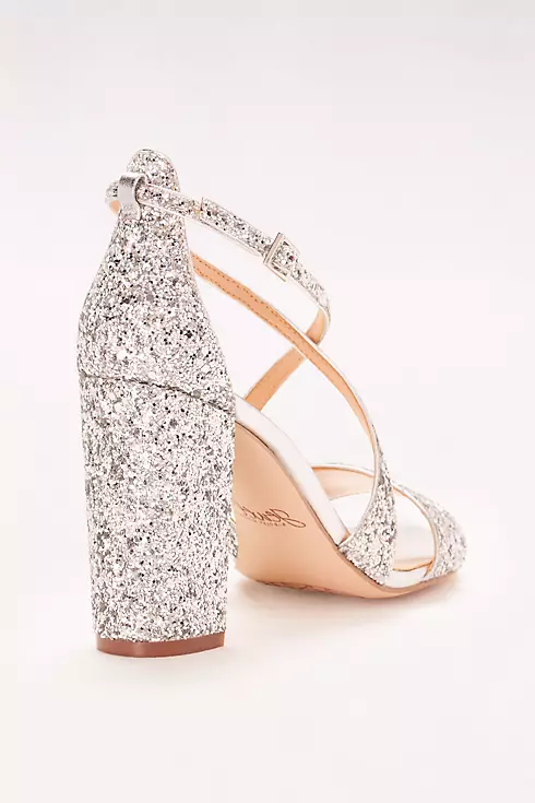 Textured Glitter Block-Heel Sandals  Image 2