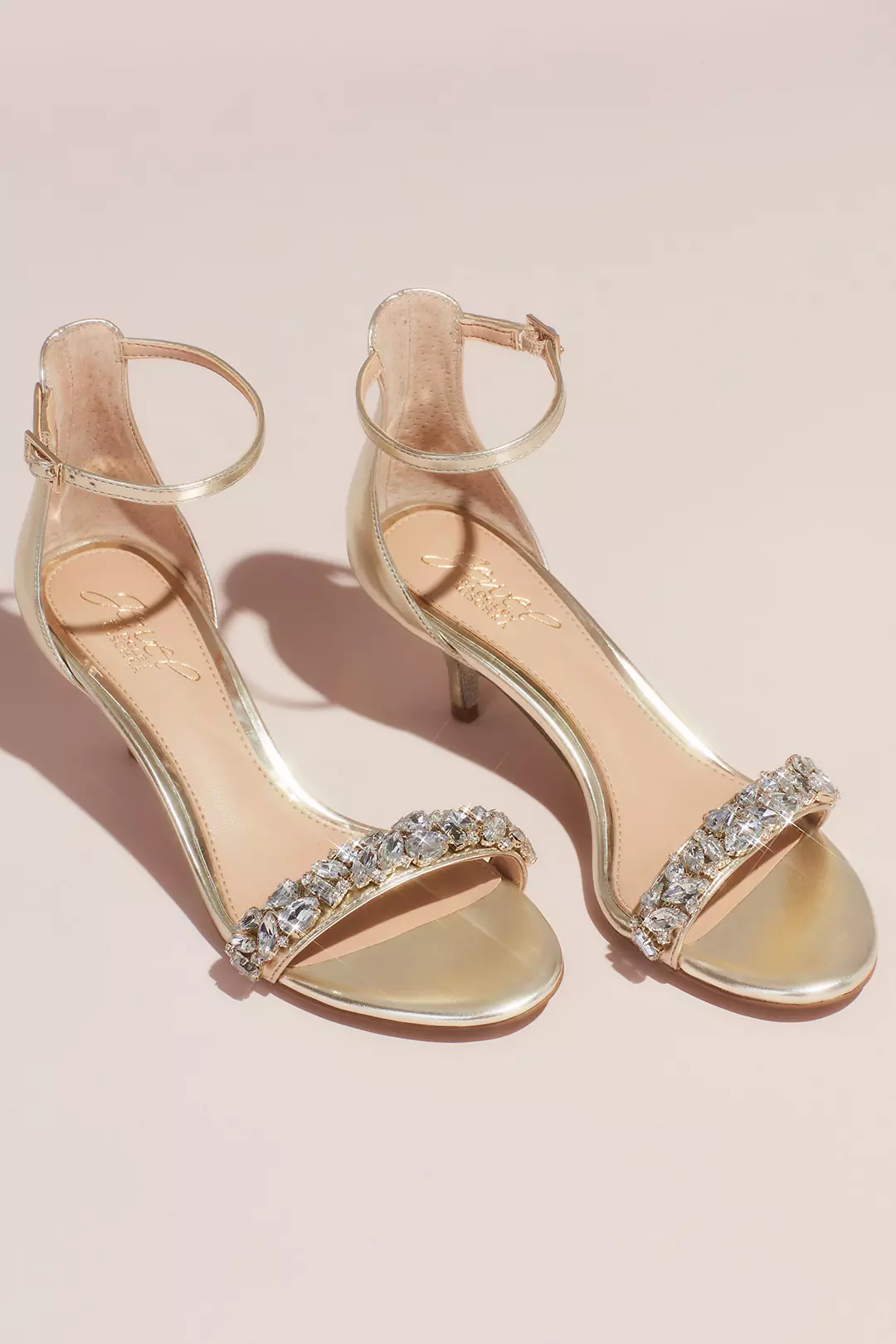 Crystal Strap Kitten Heel Sandals Image