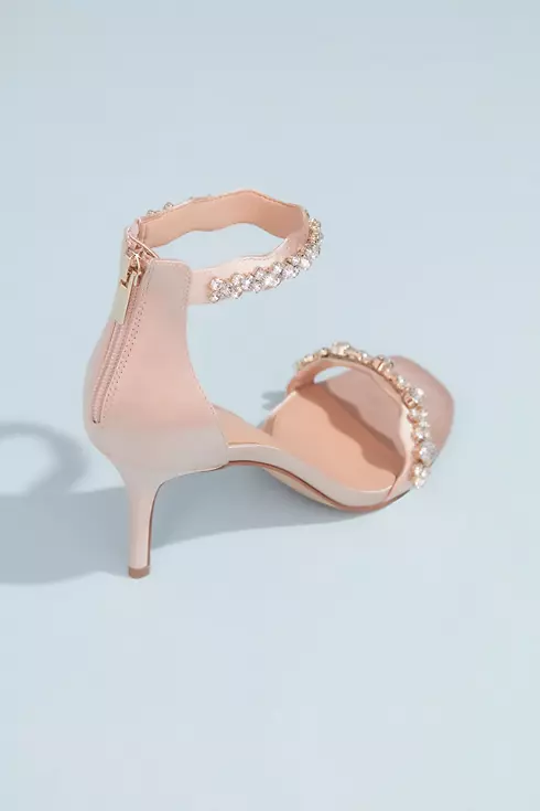 Satin Stiletto Sandals with Crystal Ankle Straps Image 2