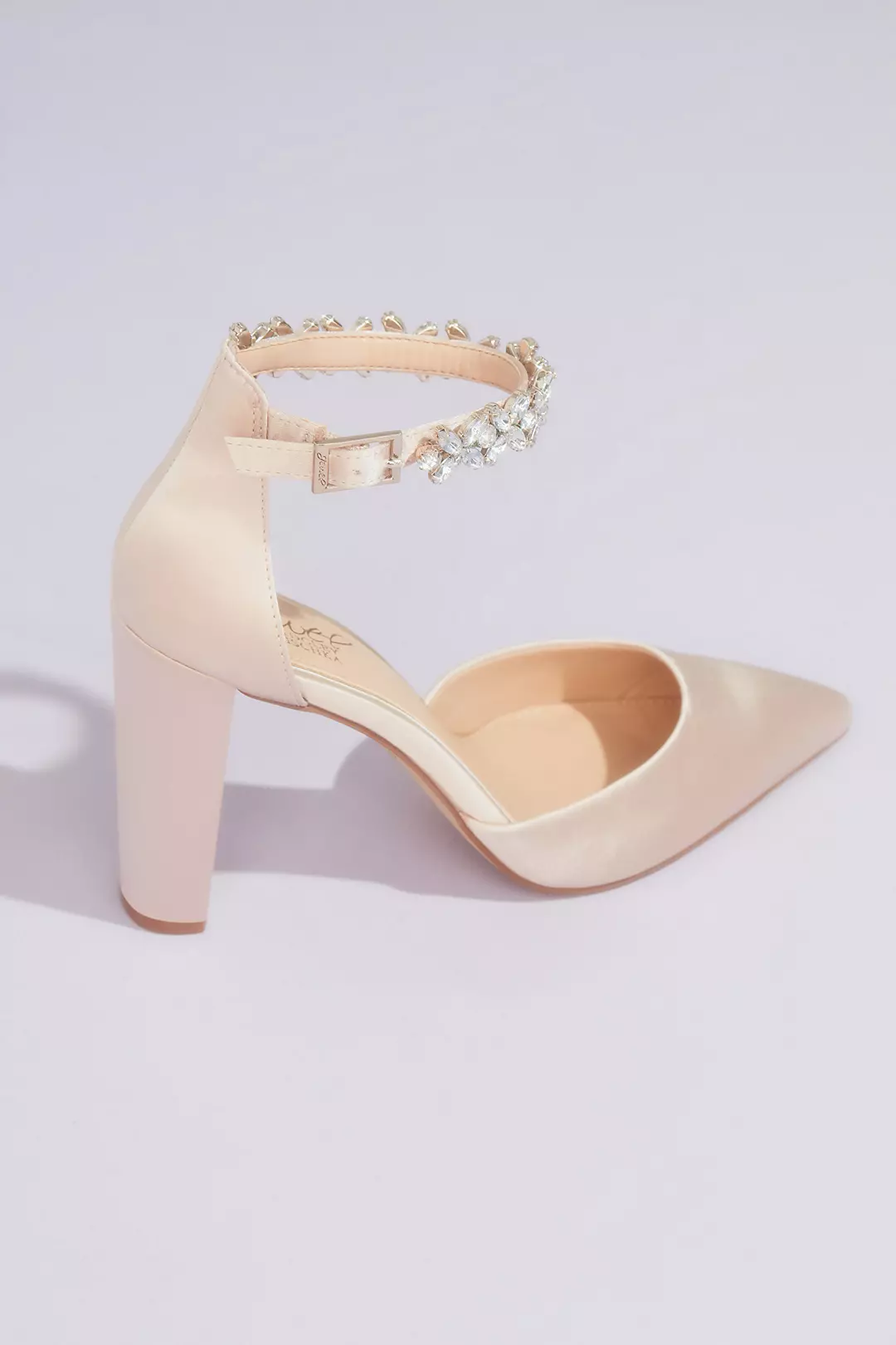 Pointed Toe Block Heels with Crystal Ankle Strap | David's Bridal