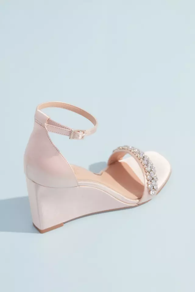 Elegant Satin Wedges with Crystal Accent Image 3