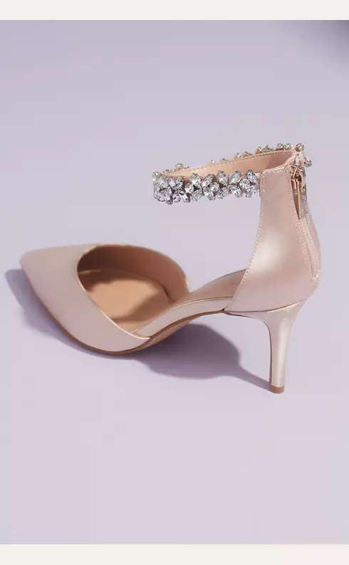 Lace d'Orsay Heels with Crystal Ankle Strap Image 3