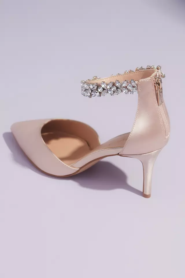 Lace d'Orsay Heels with Crystal Ankle Strap Image 3