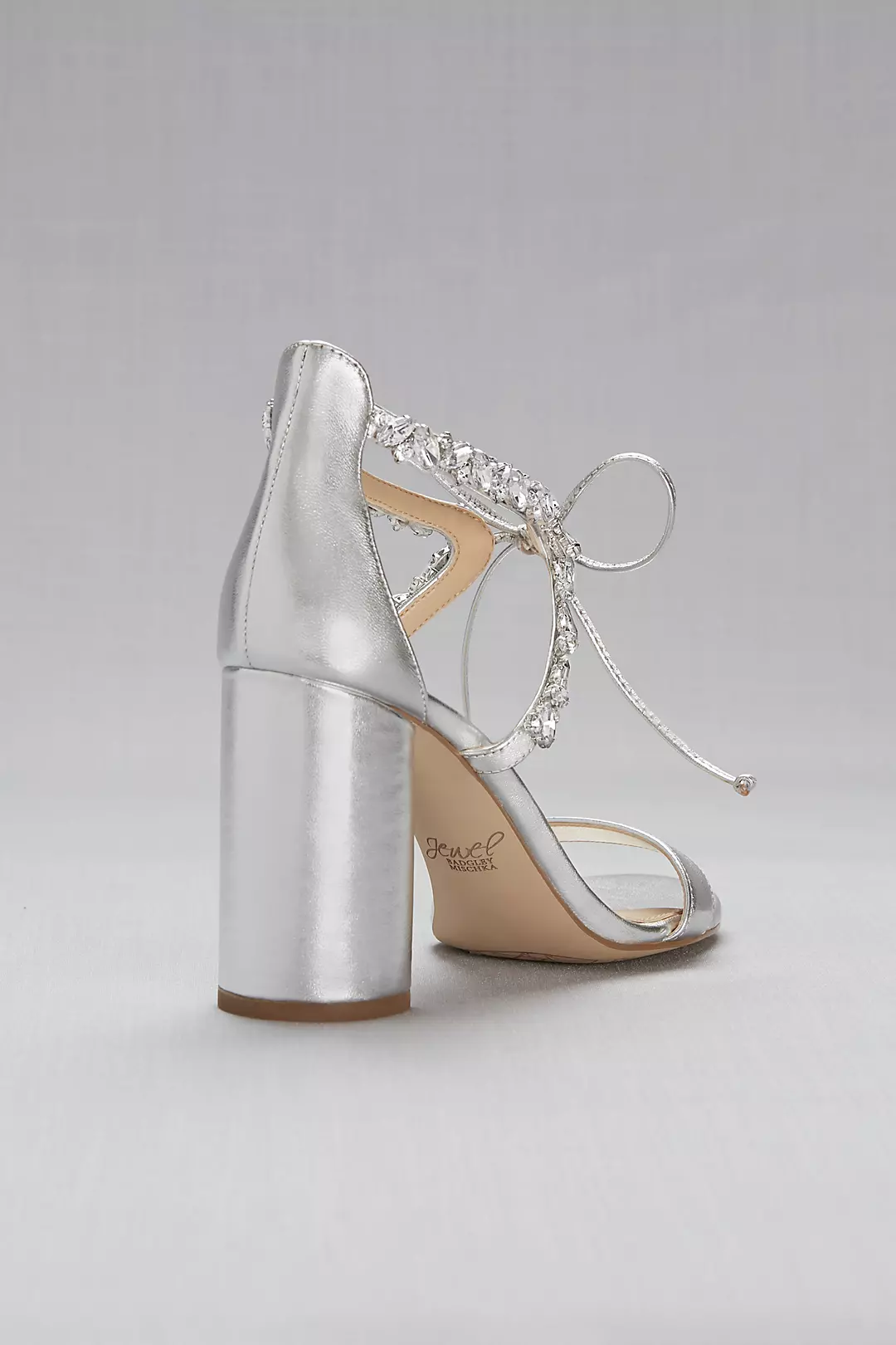 Ankle-Tie Block Crystal-Embellished Heel Sandals Image 2