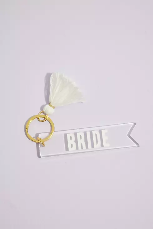 Acrylic Bride Keychain with Tassel Image 1