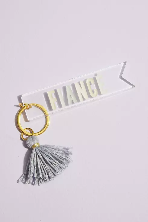 Acrylic Fiance Keychain with Tassel Image 1