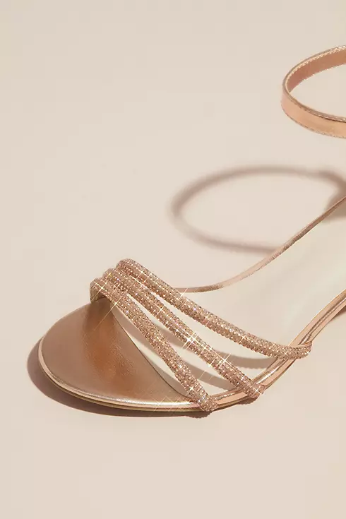 Crystal Embellished Metallic Block Heel Sandals Image 5
