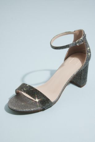 DB Studio Grey Heeled Sandals (Thin Ankle Strap Block Heel Sandals)