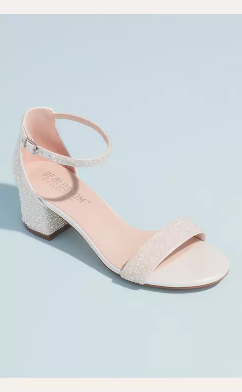 Allover Iridescent Pearl Low Block Heel Sandals Image 3