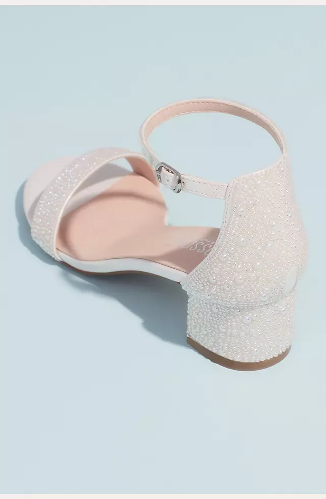 Allover Iridescent Pearl Low Block Heel Sandals Image 2