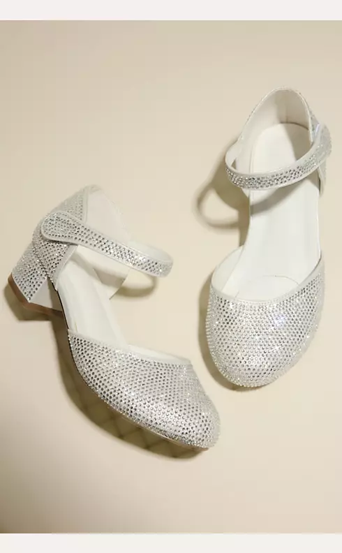Allover Crystal Mary Jane Flower Girl Shoes Image 4
