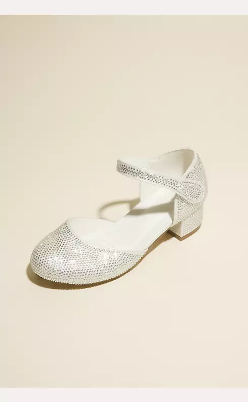 Allover Crystal Mary Jane Flower Girl Shoes Image 1