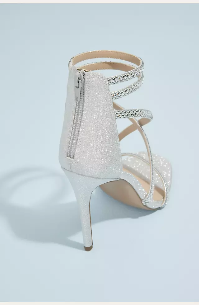 Strappy Baguette Crystal Strap Stiletto Heels Image 2