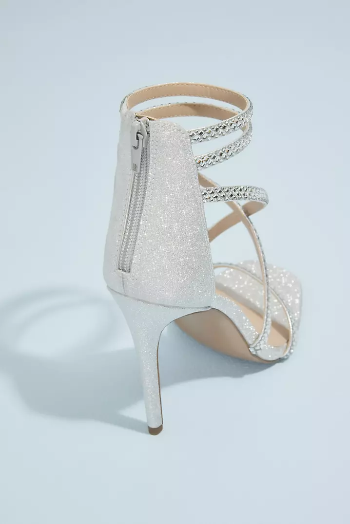 Strappy Baguette Crystal Strap Stiletto Heels | David's Bridal Strappy Baguette Crystal Strap Stiletto Heels | David's Bridal
