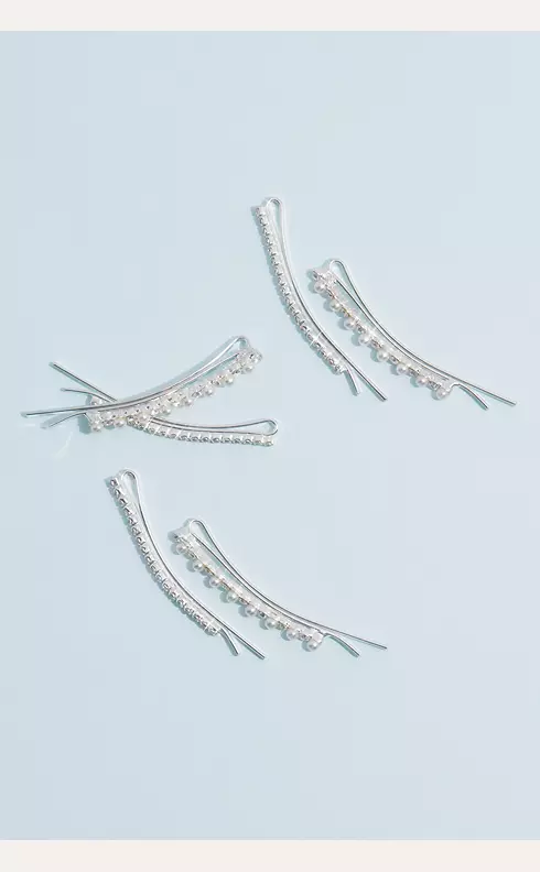Crystal and Pearl Bobby Pin Six Pack Image 2