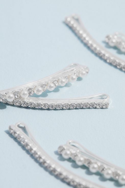 Crystal and Pearl Bobby Pin Six Pack Image 1