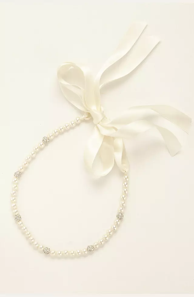 Pearl Headband with Crystal Rondelle Beads Image