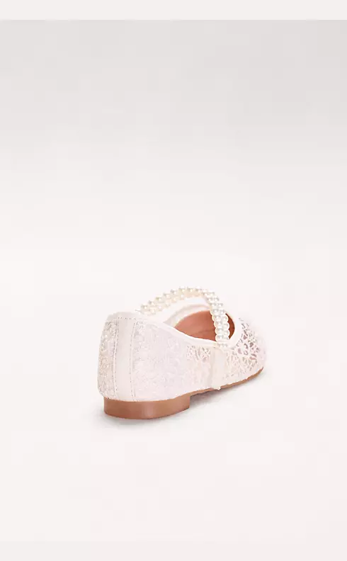 Girls Lace Mary Janes with Pearl Strap Image 2