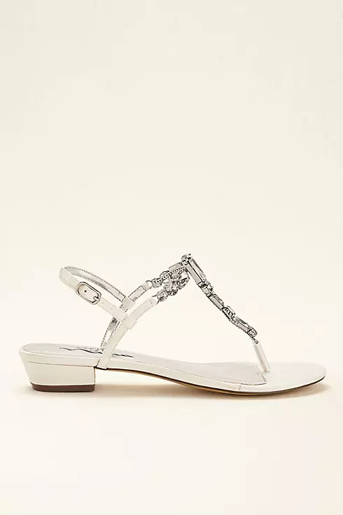 Touch of Nina Multi Stone T-strap Metallic Sandals Image 3