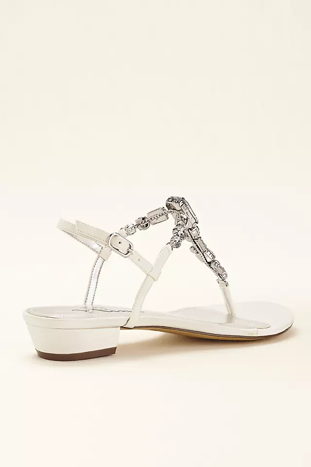 Touch of Nina Multi Stone T-strap Metallic Sandals Image 2