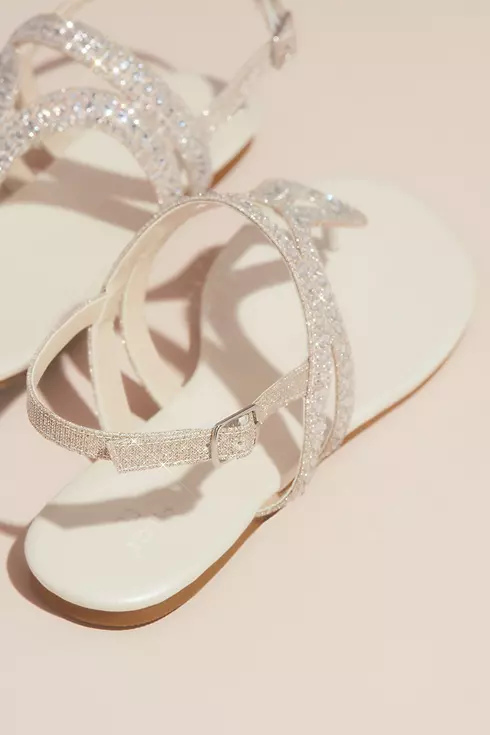 Crystal Embellished Glitter Flat Sandals Image 2