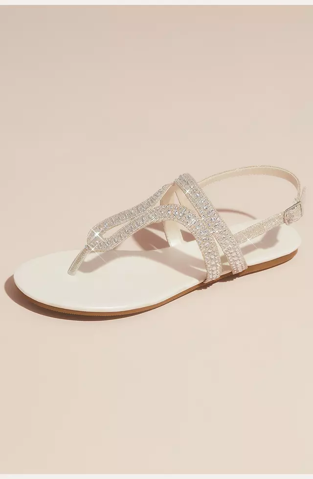 Crystal Embellished Glitter Flat Sandals Image