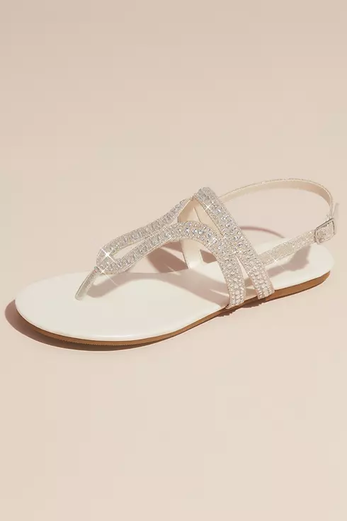 Crystal Embellished Glitter Flat Sandals Image 1