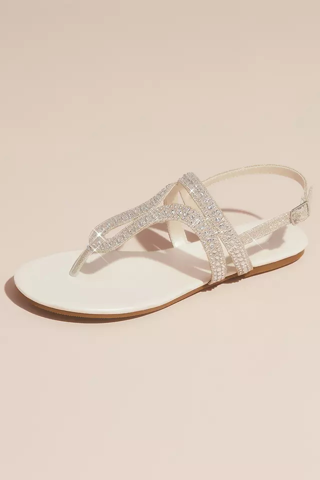 Crystal Embellished Glitter Flat Sandals Image
