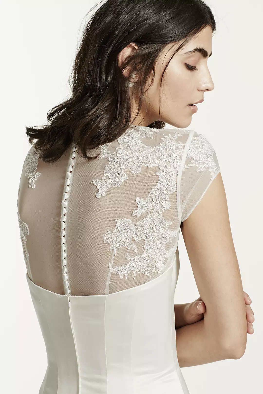 Tulle Cap Sleeve Topper with Lace Detailing Image