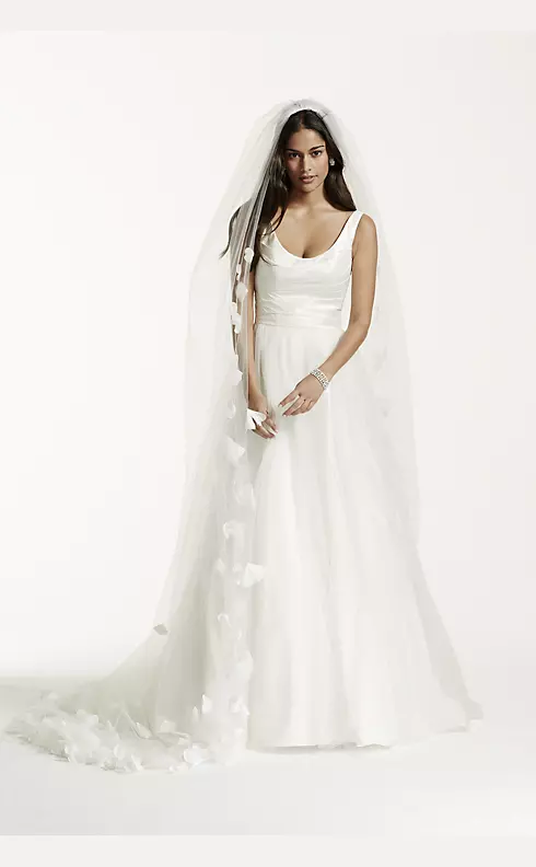 As-Is Tank Taffeta Wedding Dress with Scoop Neck Image 1
