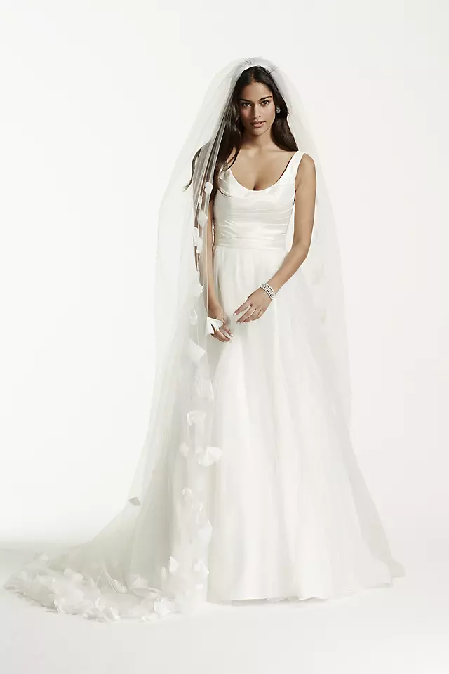 As-Is Tank Taffeta Wedding Dress with Scoop Neck Image