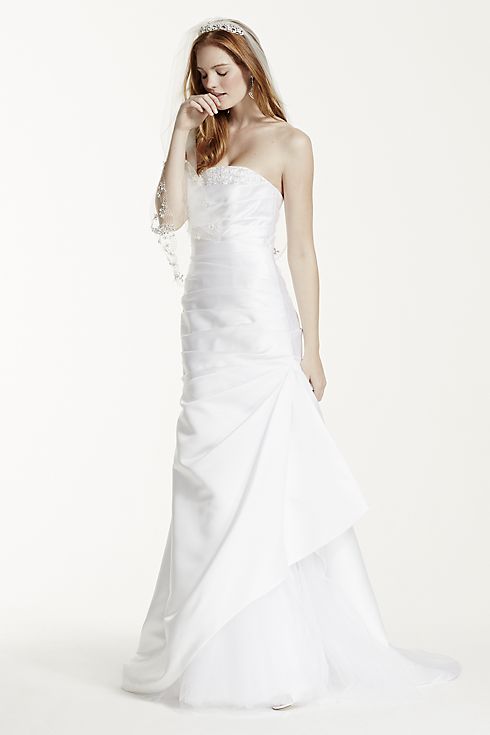 As-Is Strapless Trumpet Wedding Dress with Beading Image 4