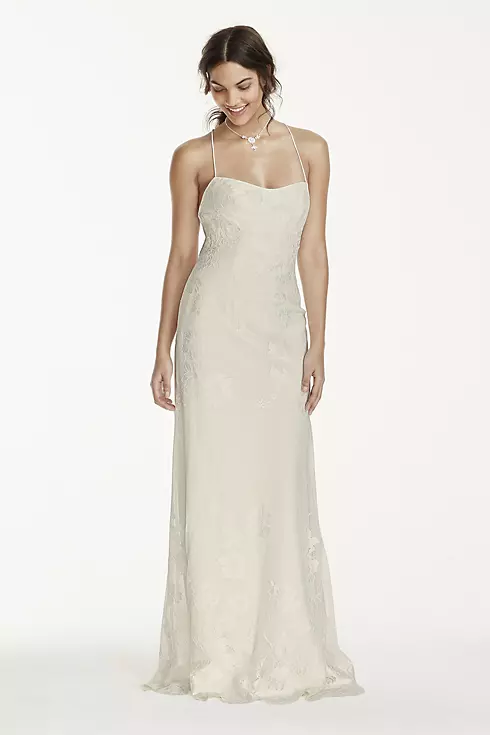 Lace Sheath Dress with Low Crisscross Back Image 1