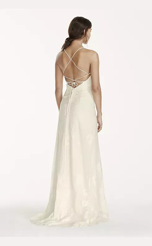 Lace Sheath Dress with Low Crisscross Back Image 2