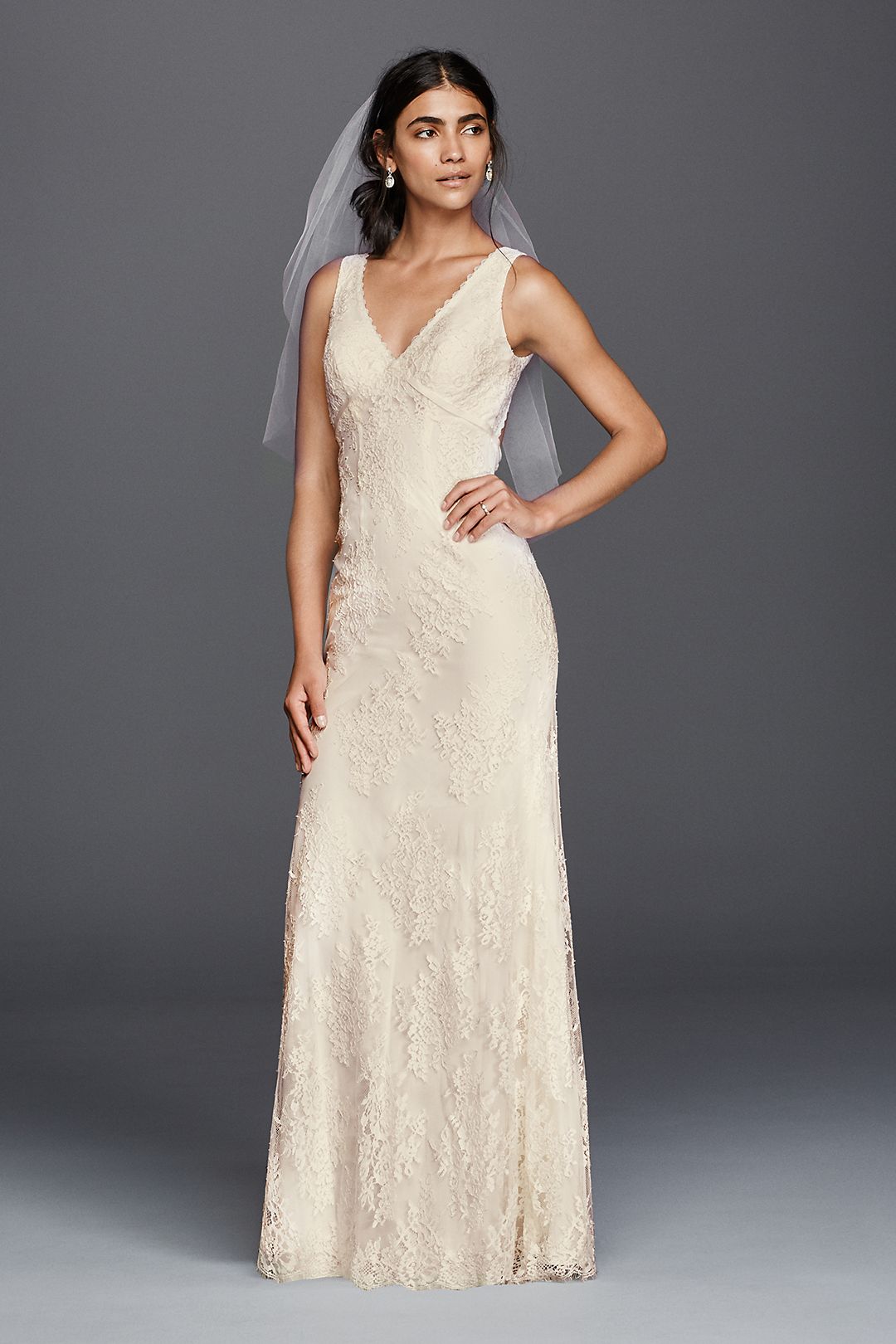 As-Is Floral Lace V-Neck Wedding Dress  Image 1